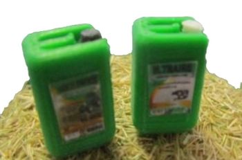 UM168_VERT - 5 bidons de 20L miniatures verts avec décalques