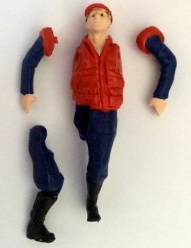 WM085ROUGE - Personnage qui monte des marches Rouge