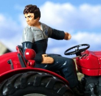 WM024BLEU - Conducteur regardant derrière Bleu