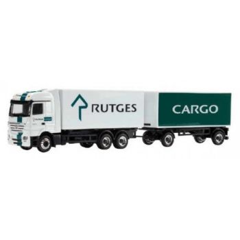SCH22676 - MERCEDES BENZ Actros V8 porteur 6x4 Rutges Cargo caisse rigide avec remorque caisse rigide 2 essieux