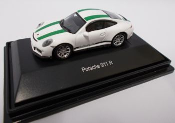 SCH26300 - PORSCHE 911 R blanche à bandes vertes