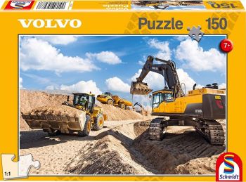 SCM56287 - Puzzle - 150 Pièces - Pelle EC750D, Chargeuse L120GZ et Tombereau A40F VOLVO - 43 cm x 29 cm