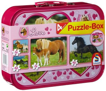 SCM55588 - 2 puzzles de 26 Pièces et 2 puzzles de 48 Pièces - CHEVAUX