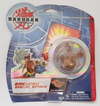 SPI20028697-2 - BAKUGAN attaque Spéciale - 1 BAKUGAN SPIN DRAGONOID Beige + 1 carte portail métallique