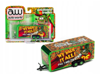 AWSP106 - Remorque fermée 2 essieux Rat Fink - We hault it all - vert et rouge