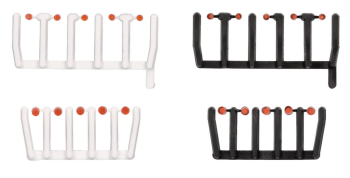 HER054843 - 80 voyants lumineux oranges transparents avec socles noirs et blancs