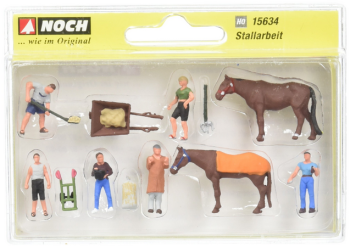 NOC15634 - Lot de 2 chevaux et 6 figurines