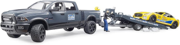 BRU2504 - DODGE RAM 2500 Power Wagon avec remorque et voiture Roadster Racing team