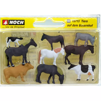 NOC15713 - Lot de 6 chevaux et 3 vaches