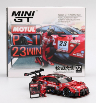 MGT00875-L - NISSAN GT-R R35 #23 Motul Autech Vainqueur Suzuka 2021 avec figurine T.MATSUDA