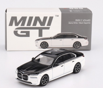 MGT00959-L - BMW I7 Xdrive60 Alpine blanc et noir Sapphire 2024