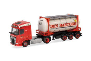 HER320344 - DAF XG 4x2 avec porte container 3 essieux DEN HARTOGH