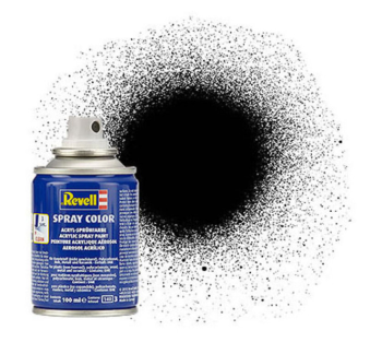 REV34302 - Peinture acrylique aérosol noir satiné brillant 100ml