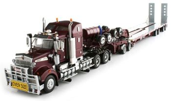 TWH09005B - KENWORTH T908 Avec porte engins Drake 2+4 essieux Burgundy