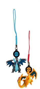 T19504N-01 - Pack de 2 Porte clés POKEMON - DRACAUFEU et Méga DRACAUFEU X