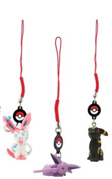 T19512N-01 - Pack de 3 Portes clés POKEMON - NYMPHOLI , NOCTALI et MENTOLI