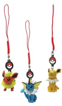 T19512N-03 - Pack de 3 Portes clés POKEMON - PYROLI , VOLTALI et AQUALI