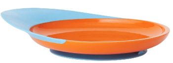 Assiette anti-débordement Orange et bleue