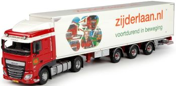 TEK68195 - DAF XF 106 Space Cab 4x2 avec remorque 3 essieux caisse rigide ZIJDERLAAN