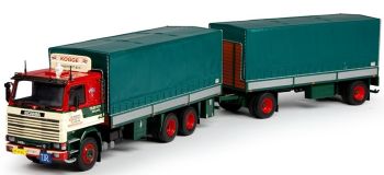 TEK68493 - SCANIA 142 porteur bâché avec remorque 2 essieux Kogge Transport