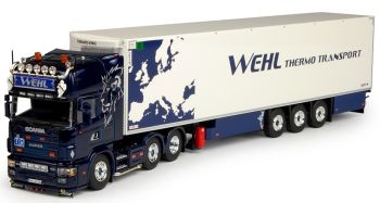 TEK68836 - SCANIA 4-serie Topline 6x4 avec semi frigo 3 essieux Wehl Transporte