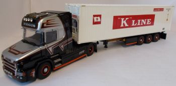 TEK68866KLINE - SCANIA Torpedo Topline 4x2 Regis avec semi porte container et container K- Line