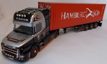 TEK68866HAMBOURG - SCANIA Torpedo Topline 4x2 Regis avec semi porte container et container Hambourg Sud