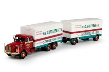 TEK68973 - SCANIA L porteur 3 Essieux avec semi frigo 2 Essieux BROERSMA & ZN