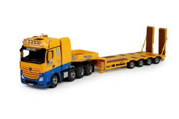 TEK69767 - MERCEDES Actros 8x4 Gigaspace avec semi porte engins 4 essieux transport Regel