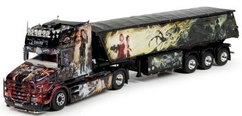 TEK69788 - SCANIA T5 Torpedo Topline 4x2 avec semi benne 3 essieux Julian Davis décoration Resident Evil
