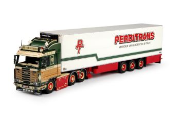 TEK69862 - SCANIA 143M 6x4 Streamline Topline avec semi frigo CARRIER 3 essieux Perditrans