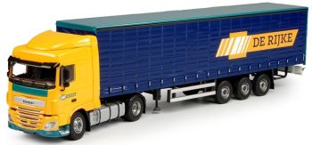 TEK70140 - DAF Euro 6 XF Space Cab 4x2 avec semi bachée 3 essieux Tautliner De Rijke