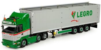 TEK71333 - SCANIA R13 HIGHLINE 6X2 avec semi Cargo Floor 3 essieux bache ouverte transport Legro