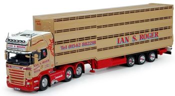 TEK71491 - SCANIA R13 Topline 6x2 et remorque bétaillère transport Ian S.Roger