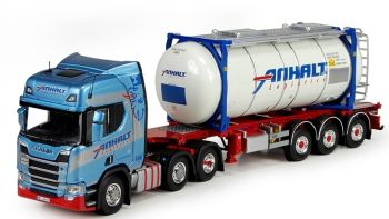 TEK72227 - SCANIA R Highline 6x2 avec porte container 3 essieux et container citerne ANHALT