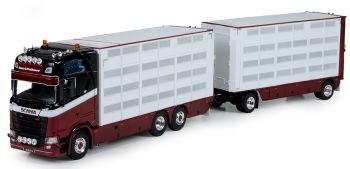 TEK72684 - SCANIA S Highline porteur bétaillère 6x2 Evers En Posthouwer avec remorque