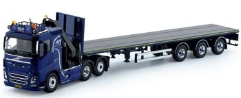 TEK73607 - VOLVO FH4 avec grue et remorque plateau Falk Bouwsystemen