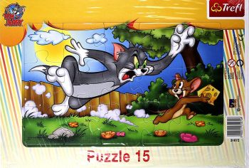 TRF31072 - Puzzle 15 pièces TOM ET JERRY 25 x 16 cm