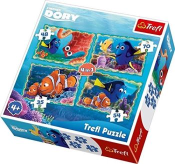 TRF34259 - 4 Puzzles de 35, 48 , 54 et 70 Pièces LE MONDE DE DORY  28.5 x 20.5 cm