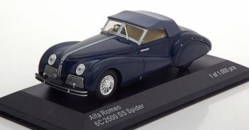 WBX219 - ALFA ROMEO 6C 2500 SS Spider cabriolet 1939 bleue sombre
