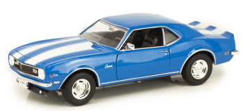 WEL22448W - CHEVROLET Camaro Z28 1968 bleue à bandes blanches