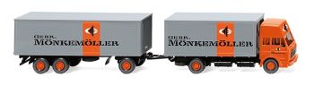 WIK045901 - MERCEDES 1638 cabine haute porteur 4x2 avec remorque MÖNKEMÖLLER