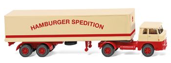 WIK051319 - HENSCHEL HS 14/16 4x2 avec semi caisse rigide 2 essieux Hamburger Spedition