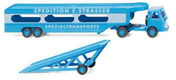 WIK058049 - MERCEDES Pullman 4x2 avec semi transport de voitures 2 essieux Spedition E.Strasser