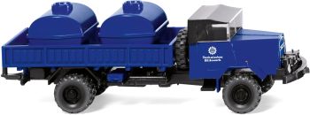 WIK069328 - MAN THW plateau avec chargement de 2 citernes