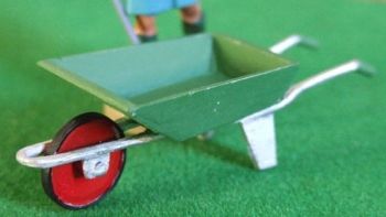 WM010VERT - Brouette Verte et Grise - En Miniature