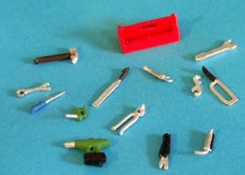 WM027 - Caisse à outils longueur 1.5cm avec outils - En miniature