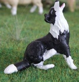 WMA13 - Border collie en position d'aboiement - En Miniature