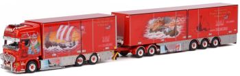 WSI01-1028 - SCANIA R Topline porteur caisse rigide avec remorque 3 essieux et dolly 2 essieux TRANSPORT HARMA VIKING