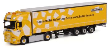 WSI01-1635 - DAF XF 105 Super Space Cab 4x2 et remorque bachée transports KELLER-HESS